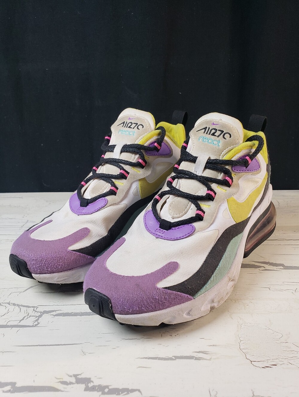 Nike Air Max 270 React Geometric Abstract in Bright Violet Colorway- Women's 6.5